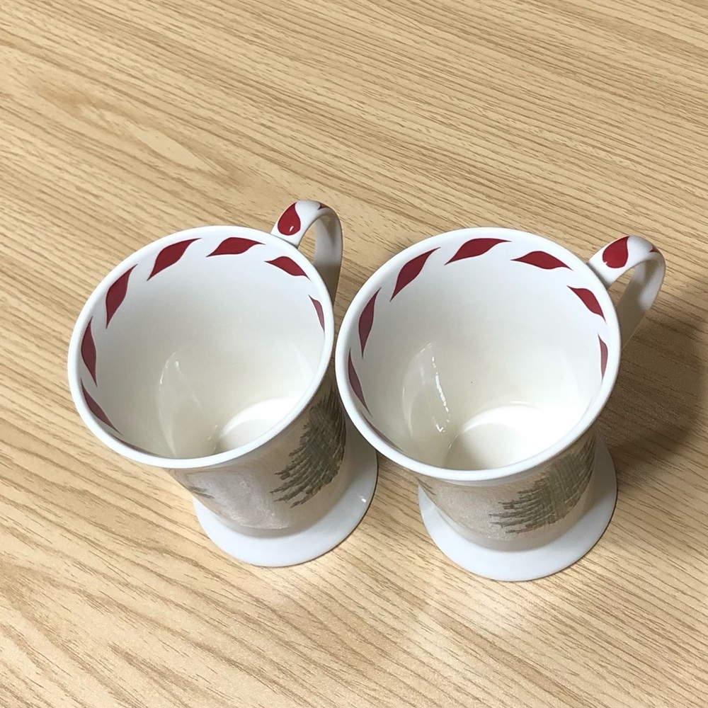 Spode Christmas Tree Mugs Set 13cmX9cm. - Picture 5 of 11